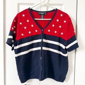 Vintage American flag sweater cardigan